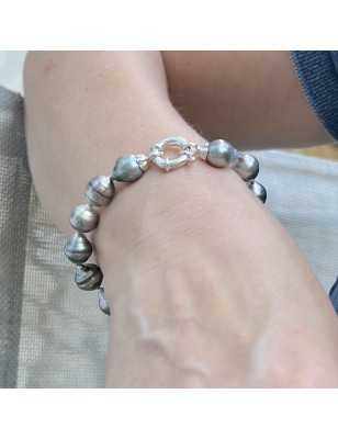 perles de culture de Tahiti en bracelet femme en argent massif prix - bracelet tahitien