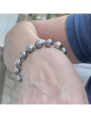 perles de culture de Tahiti en bracelet femme en argent massif prix - bracelet tahitien