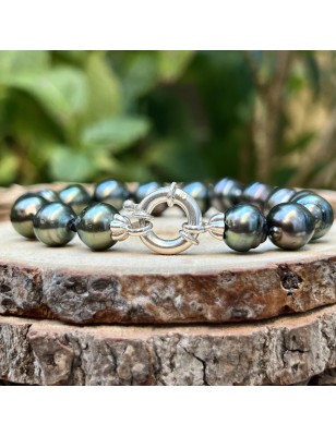 perles de culture de Tahiti en bracelet femme en argent massif prix - bracelet tahitien
