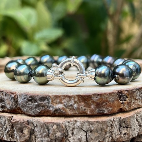 perles de culture de Tahiti en bracelet femme en argent massif prix - bracelet tahitien