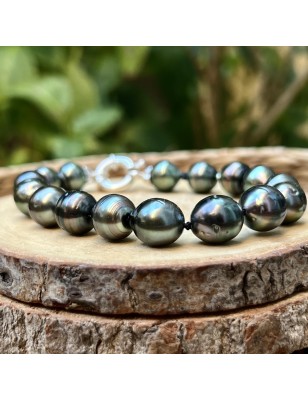 perles de culture de Tahiti en bracelet femme en argent massif prix - bracelet tahitien