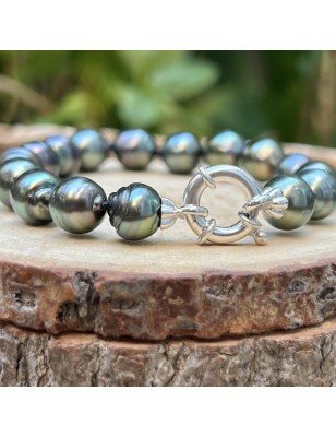 perles de culture de Tahiti en bracelet femme en argent massif prix - bracelet tahitien