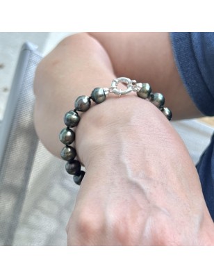 perles de culture de Tahiti en bracelet femme en argent massif prix - bracelet tahitien