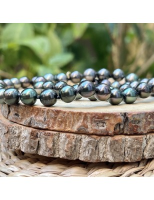 perles de culture de Tahiti en collier or femme perles Tahiti - collier tahitien avec des perles noires