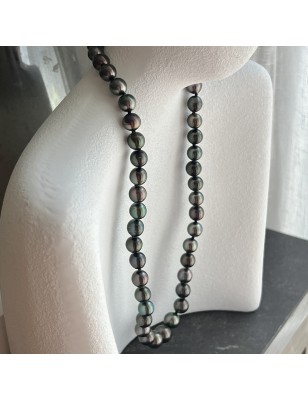 perles de culture de Tahiti en collier or femme perles Tahiti - collier tahitien avec des perles noires