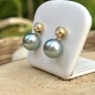 Evana - Boucles Or 18 Carats - Diamants Naturels - Perle de Tahiti 9.04mm Evana - Boucles Or 18 Carats - Diamants Naturels - Perle de Tahiti 9.04mm