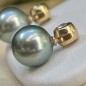 Evana - 18 Carat Gold Hoops - Natural Diamonds - Tahitian Pearl 9.04mm Evana - 18 Carat Gold Hoops - Natural Diamonds - Tahitian Pearl 9.04mm