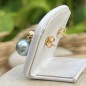 Evana - Pendientes Oro 18 Quilates - Diamantes Naturales - Perla de Tahití 9.04mm