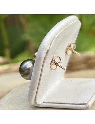 perles tahiti en boucles oreilles or femme perles de culture de Tahiti - boucles d'oreilles luxe diamant