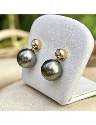 Pendientes de perlas de Tahití