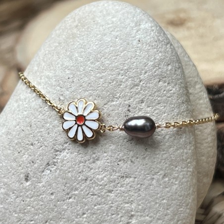 Hinara - Plaqué Or - Keshi Blau-Rosa