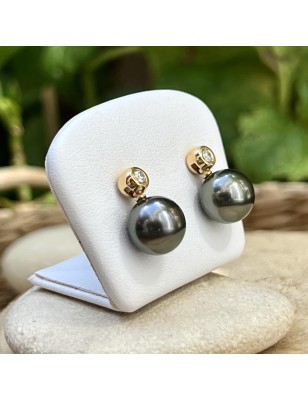 Pendientes de perlas de Tahití