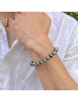 quel est le prix d'un bracelet homme qu'avec des perles de Tahiti ? bijoux tahitiens