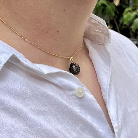 comment écrire Maori? pendentif or homme perle de Tahiti gravée prix