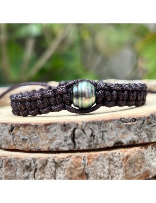 bracelet homme perle de culture de tahiti verte prix - perle Tahiti en bijou homme tahitien