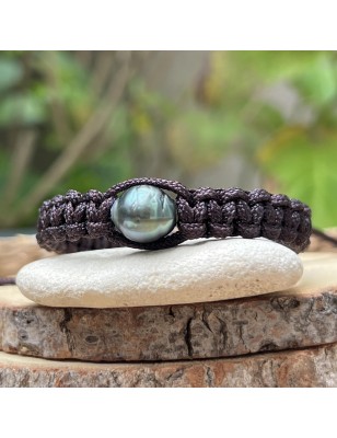 Teaniva – Armband mit Tahitiperlen – Blaugrau – 10,60 mm