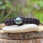 Teaniva - Bracciale di perle di Tahiti - Blu Grigio - 10,60 mm