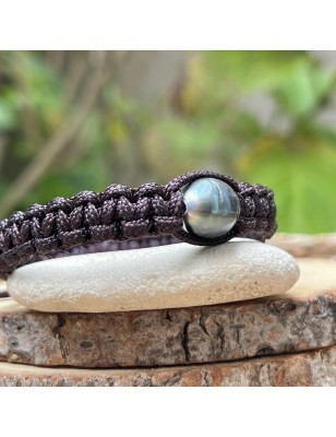 tahitian cultured pearl men's bracelet - mother of pearl oyster