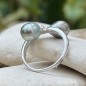 Vaai - Aubergine and Lagoon Blue Tahitian Pearl Ring