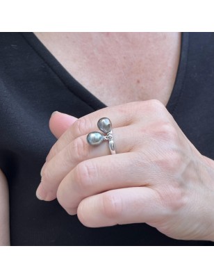 vraie perle de tahiti bague prix - bague tahitienne perles de culture de Tahiti