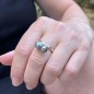 Vaai - Aubergine and Lagoon Blue Tahitian Pearl Ring