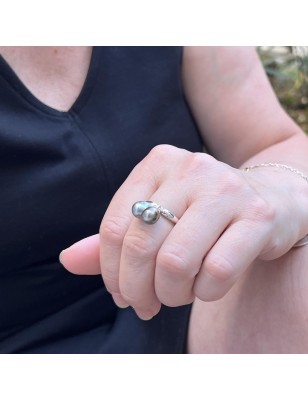 vraie perle de tahiti bague prix - bague tahitienne perles de culture de Tahiti