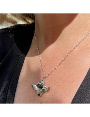 manta ray men pendant Tahitian cultured pearl price - perla Tahiti