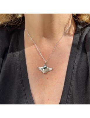 manta ray men pendant Tahitian cultured pearl price - perla Tahiti