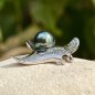 Tahitian Pearl Manta Ray Pendant - Ocean Green-blue Tahitian Pearl Manta Ray Pendant - Ocean Green-blue