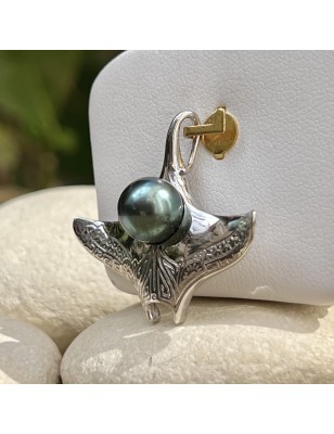 manta ray men pendant Tahitian cultured pearl price - perla Tahiti