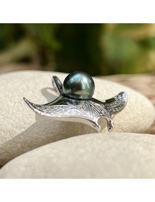 manta ray men pendant Tahitian cultured pearl price - perla Tahiti