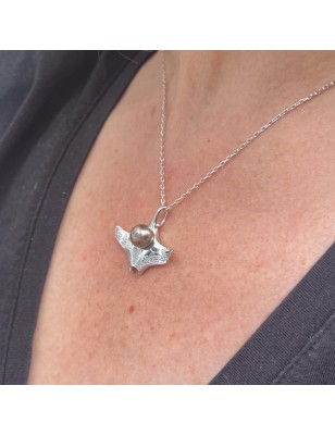 raie manta en pendentif argent perle de culture de Tahiti paon prix bijou tahitien