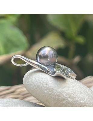 raie manta en pendentif argent perle de culture de Tahiti paon prix bijou tahitien