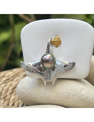 tahiti pearl men's pendant - manta ray tahitian jewel price