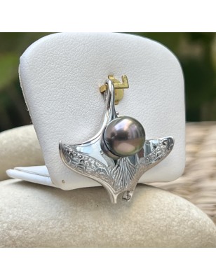 tahiti pearl men's pendant - manta ray tahitian jewel price