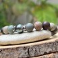 Jasper and Blue Tahitian Pearl Bracelet - 8.61mm