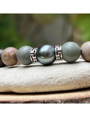 tahitian cultured pearl men bracelet price - jasper stone  price
