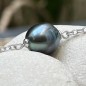Gena - Tahitian Pearl Rhodium Silver Bracelet