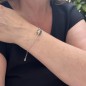 Gena – Rhodiumplattiertes Silberarmband mit Tahitiperle in Blaugrün
