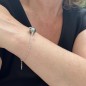 Gena - Bracelet Argent Rhodié Perle de Tahiti Bleu Vert