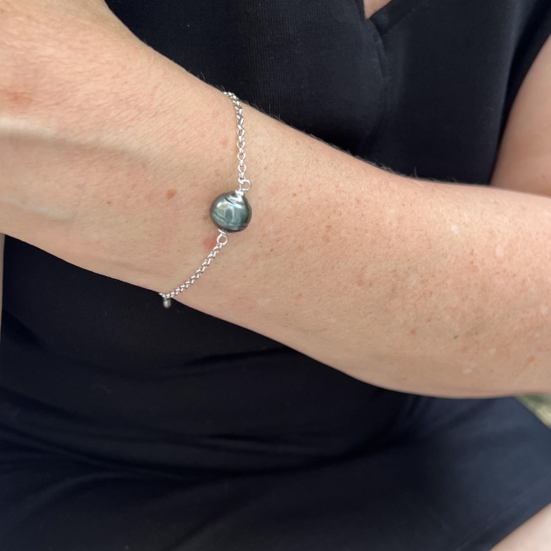 genuine tahitian cultured pearl women bracelet silver price - tahitian bracelet