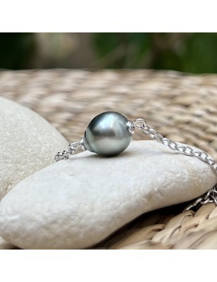 Gena - Bracelet Perle de Tahiti Vert Tilleul