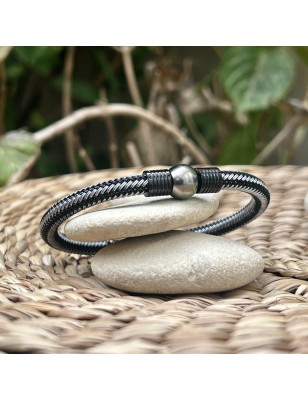 Genuine Tahitian Cultured Pearl Men 's Bracelet - 10.72mm
