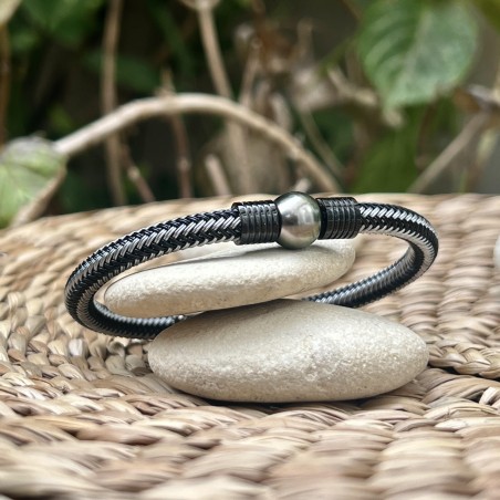 Ezio - Bracciale da uomo con perla di Tahiti - 10,72 mm