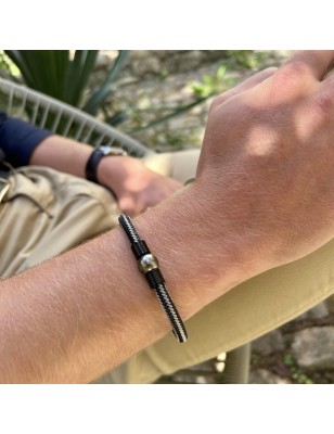 Genuine Tahitian Cultured Pearl Men 's Bracelet - 10.72mm