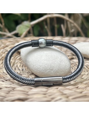 achat bracelet homme perle de tahiti prix - bracelet tahitien pour homme perle noire