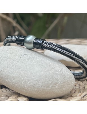 achat bracelet homme perle de tahiti prix - bracelet tahitien pour homme perle noire