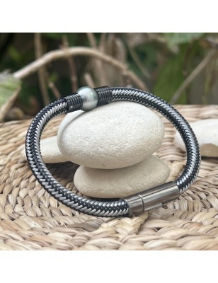 achat bracelet homme perle de tahiti prix - bracelet tahitien pour homme perle noire