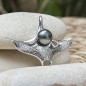 Grey-color Tahitian Pearl Ray Silver Pendant