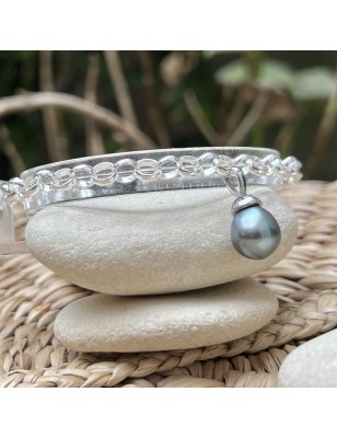 perle Tahiti bleu lagon en bracelet femme perle - bracelet tahitien femme